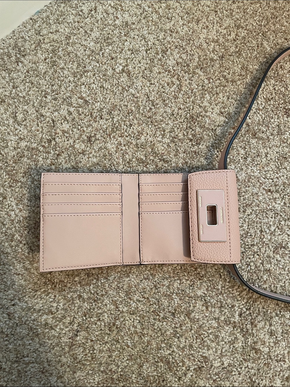 Calvin Klein Blush Pink Crossbody Phone Pouch - Picture 2 of 4